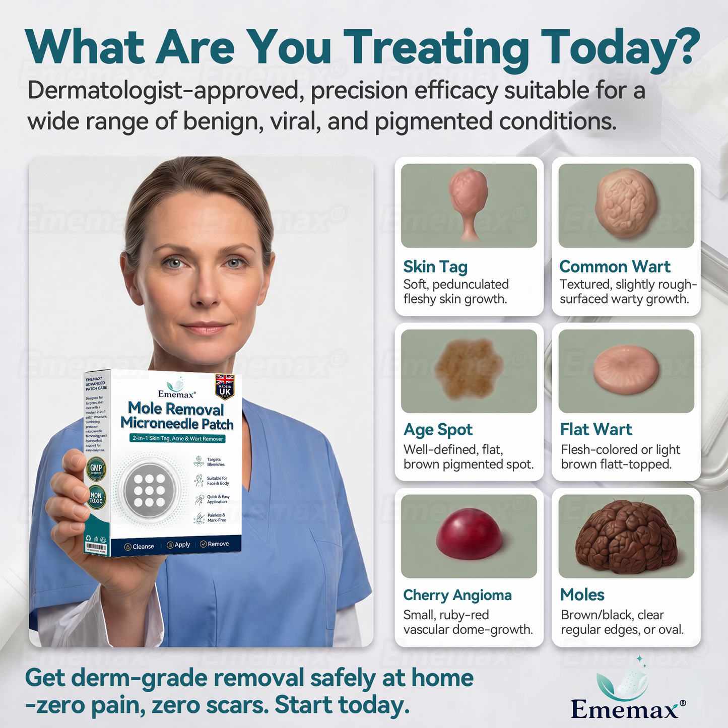𝐄𝐦𝐞𝐦𝐚𝐱®𝟐-𝐢𝐧-𝟏 𝐌𝐢𝐜𝐫𝐨𝐧𝐞𝐞𝐝𝐥𝐞 & 𝐇𝐲𝐝𝐫𝐨𝐜𝐨𝐥𝐥𝐨𝐢𝐝 𝐌𝐨𝐥𝐞 𝐑𝐞𝐦𝐨𝐯𝐚𝐥 𝐏𝐚𝐭𝐜𝐡(Zero Pain, Zero 𝐒𝐜𝐚𝒓𝒔 patch)💪