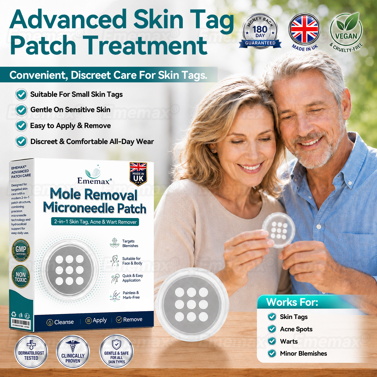 𝐄𝐦𝐞𝐦𝐚𝐱®𝟐-𝐢𝐧-𝟏 𝐌𝐢𝐜𝐫𝐨𝐧𝐞𝐞𝐝𝐥𝐞 & 𝐇𝐲𝐝𝐫𝐨𝐜𝐨𝐥𝐥𝐨𝐢𝐝 𝐌𝐨𝐥𝐞 𝐑𝐞𝐦𝐨𝐯𝐚𝐥 𝐏𝐚𝐭𝐜𝐡(Zero Pain, Zero 𝐒𝐜𝐚𝒓𝒔 patch)💪