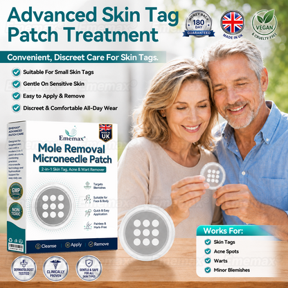 𝐄𝐦𝐞𝐦𝐚𝐱®𝟐-𝐢𝐧-𝟏 𝐌𝐢𝐜𝐫𝐨𝐧𝐞𝐞𝐝𝐥𝐞 & 𝐇𝐲𝐝𝐫𝐨𝐜𝐨𝐥𝐥𝐨𝐢𝐝 𝐌𝐨𝐥𝐞 𝐑𝐞𝐦𝐨𝐯𝐚𝐥 𝐏𝐚𝐭𝐜𝐡(Zero Pain, Zero 𝐒𝐜𝐚𝒓𝒔 patch)💪
