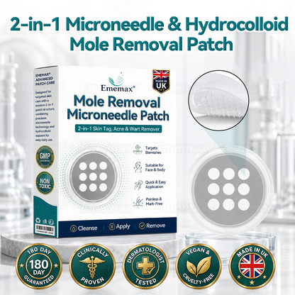 𝐄𝐦𝐞𝐦𝐚𝐱®𝟐-𝐢𝐧-𝟏 𝐌𝐢𝐜𝐫𝐨𝐧𝐞𝐞𝐝𝐥𝐞 & 𝐇𝐲𝐝𝐫𝐨𝐜𝐨𝐥𝐥𝐨𝐢𝐝 𝐌𝐨𝐥𝐞 𝐑𝐞𝐦𝐨𝐯𝐚𝐥 𝐏𝐚𝐭𝐜𝐡(Zero Pain, Zero 𝐒𝐜𝐚𝒓𝒔 patch)💪