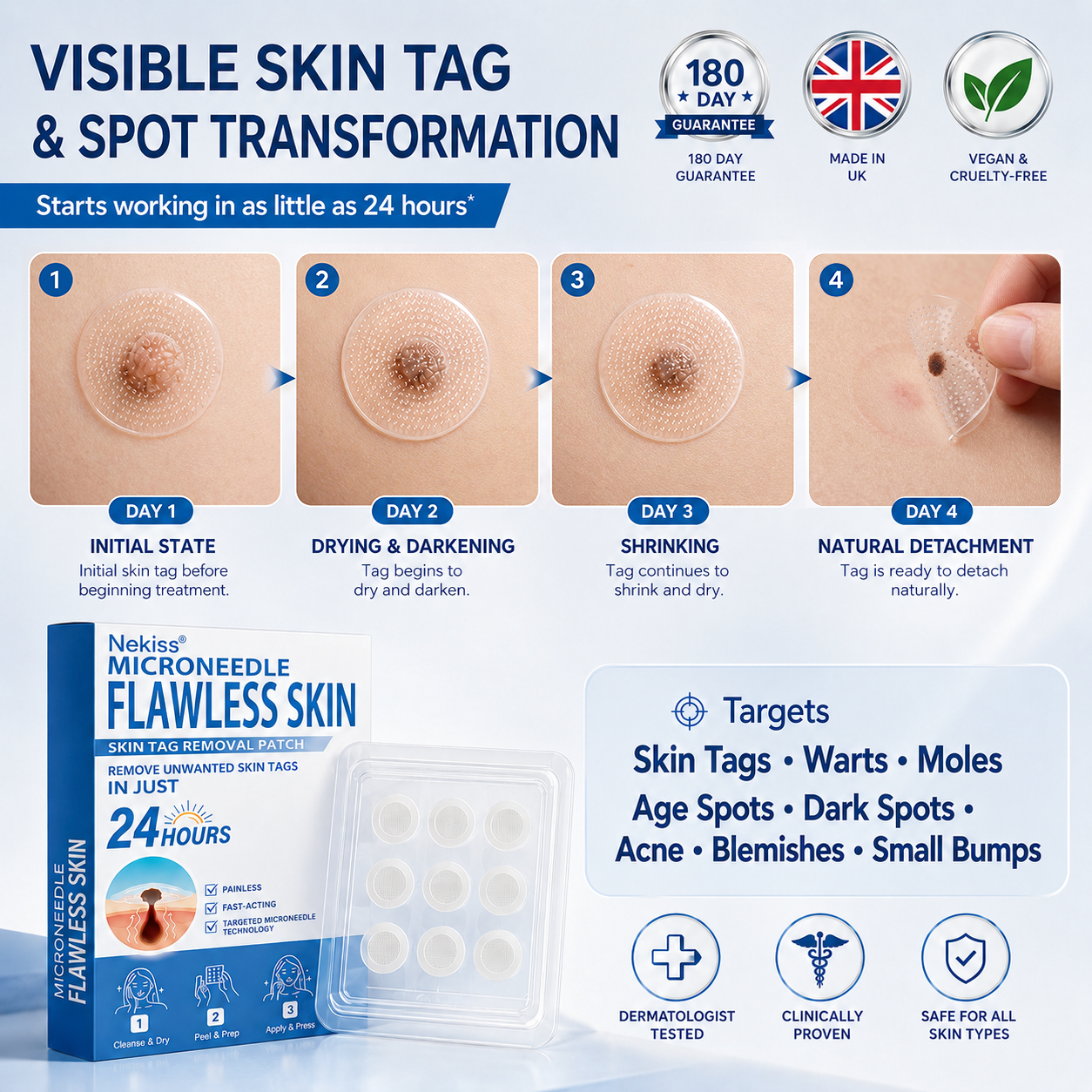 👩‍⚕️🥇 𝐎𝐟𝐟𝐢𝐜𝐢𝐚𝐥 𝐒𝐭𝐨𝐫𝐞 | 𝑵𝐞𝒌𝐢𝐬𝐬® 🌿 𝐁𝐨𝐭𝐚𝐧𝐢𝐜𝐚𝐥 𝐌𝐢𝐜𝐫𝐨𝐧𝐞𝐞𝐝𝐥𝐞 𝐇𝐲𝐝𝐫𝐨𝐜𝐨𝐥𝐥𝐨𝐢𝐝 𝐏𝐚𝐭𝐜𝐡 (𝐅𝐨𝐫 𝐒𝐤𝐢𝐧 𝐓𝐚𝐠𝐬, 𝐒𝐦𝐚𝐥𝐥 𝐒𝐤𝐢𝐧 𝐆𝐫𝐨𝐰𝐭𝐡𝐬, 𝐖𝐚𝐫𝐭𝐬, 𝐌𝐨𝐥𝐞𝐬, 𝐀𝐠𝐞 𝐒𝐩𝐨𝐭𝐬 & 𝐏𝐢𝐠𝐦𝐞𝐧𝐭𝐚𝐭𝐢𝐨𝐧 𝐂𝐨𝐧𝐜𝐞𝐫𝐧𝐬)