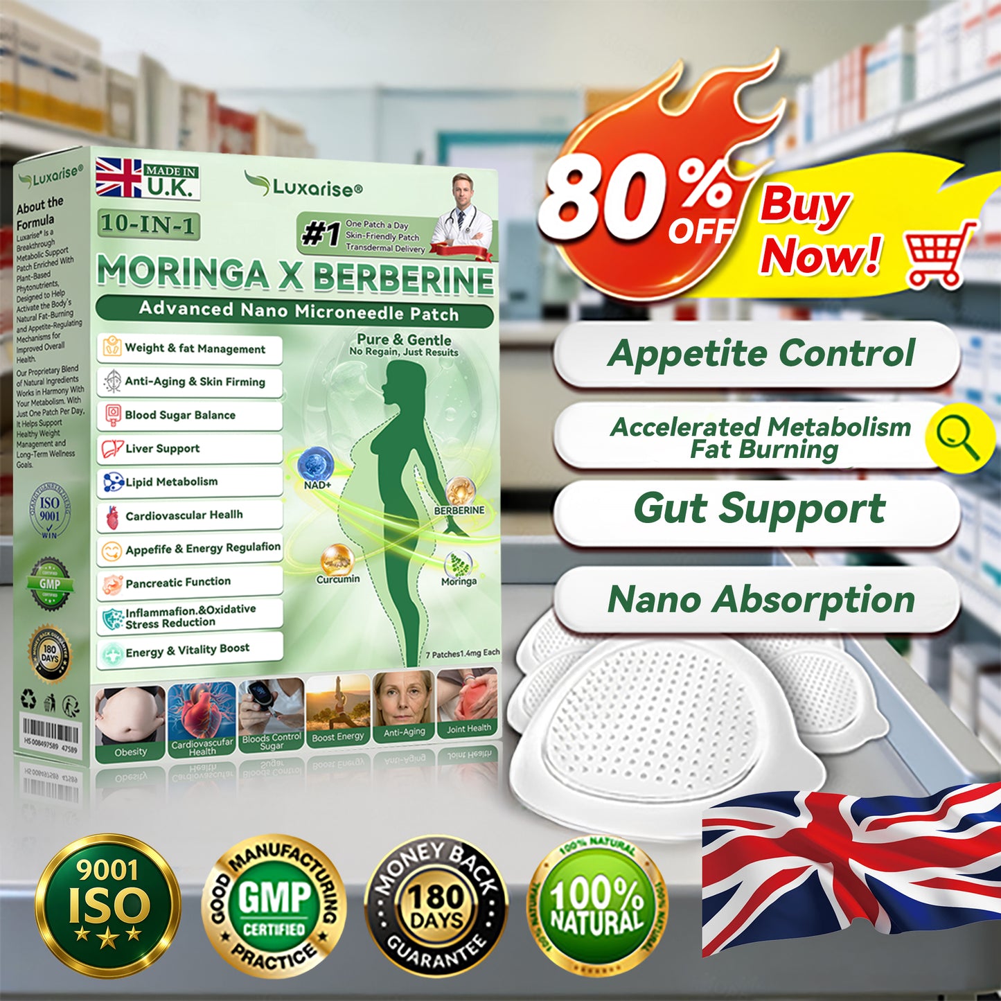 🏥𝑶𝒇𝒇𝒊𝒄𝒊𝒂𝒍 𝑺𝒕𝒐𝒓𝒆 |𝑳𝒖𝒙𝒂𝒓𝒊𝒔𝒆®🎉𝑴𝒐𝒓𝒊𝒏𝒈𝒂 & 𝑩𝒆𝒓𝒃𝒆𝒓𝒊𝒏𝒆 10-𝑰𝑵-1 𝑨𝒅𝒗𝒂𝒏𝒄𝒆𝒅 𝑵𝒂𝒏𝒐 𝑴𝒊𝒄𝒓𝒐𝒏𝒆𝒆𝒅𝒍𝒆 𝑷𝒂𝒕𝒄𝒉 (𝐎𝐧𝐜𝐞 𝐃𝐚𝐢𝐥𝐲, 𝐯𝐢𝐬𝐢𝐛𝐥𝐞 𝐜𝐡𝐚𝐧𝐠𝐞𝐬 𝐢𝐧 𝟕 𝐝𝐚𝐲𝐬）✅ 𝐎𝐛𝐞𝐬𝐢𝐭𝐲, 𝐃𝐢𝐚𝐛𝐞𝐭𝐞𝐬, 𝐒𝐥𝐞𝐞𝐩 𝐀𝐩𝐧𝐞𝐚, 𝐀𝐧𝐝 𝐉𝐨𝐢𝐧𝐭 𝐈𝐬𝐬𝐮𝐞𝐬